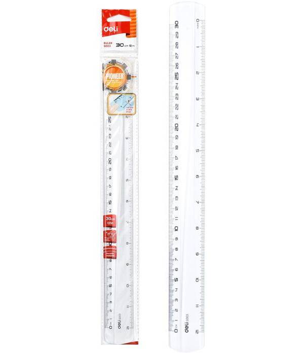 Deli Plastic Ruler 12″ / 30 cm
