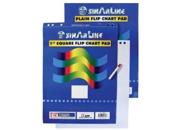 Sinarline Flip Chart Pad, Plain White, 60 x 90 cm, 25 Sheets