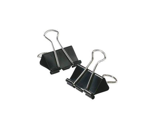 Deluxe Black Binder Clips, 25mm, 12clips/pack
