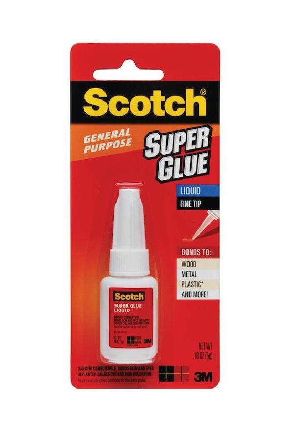3M Scotch Super Glue Liquid AD110, .18oz-Bottle