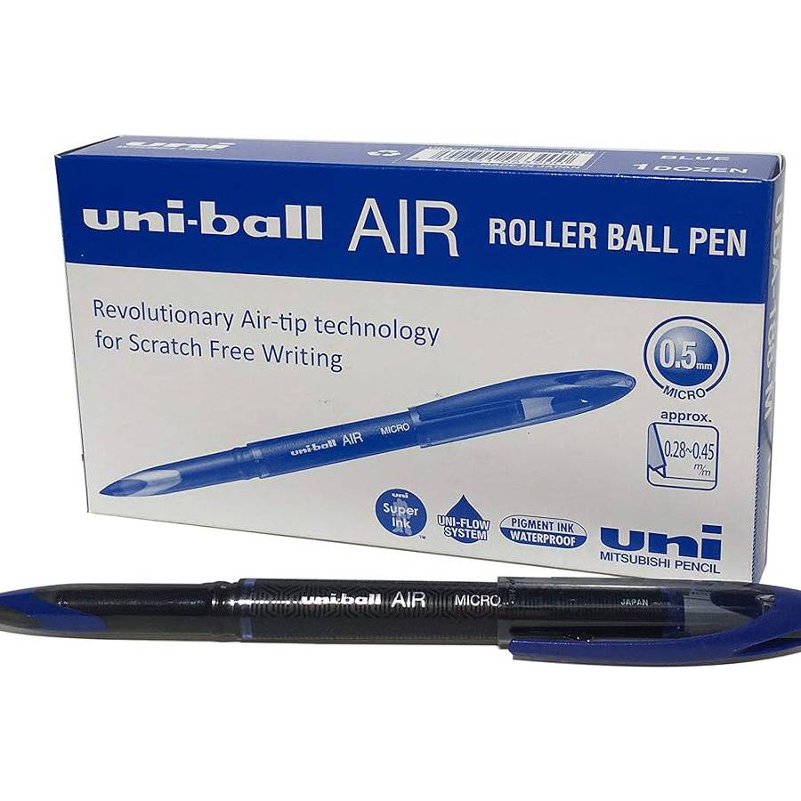 Uni-ball UBA-188-M Air Micro Pen – 0.5mm, Blue (Pack of 12)