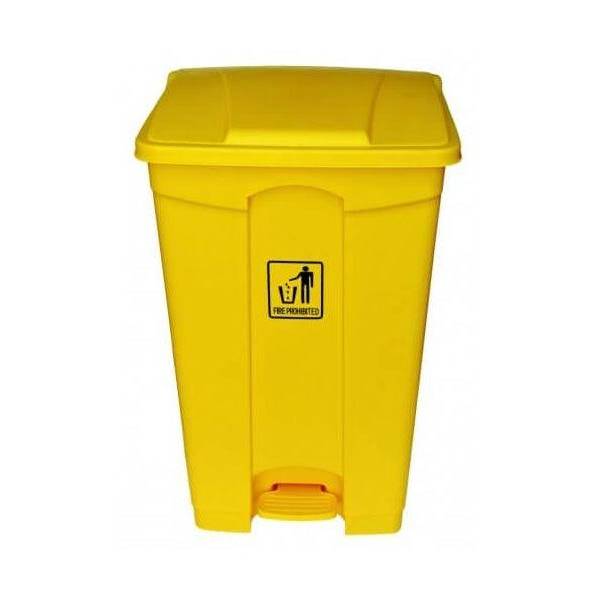 Chemex Garbage Bin Plastic With Pedal, 87 Liters, Yellow