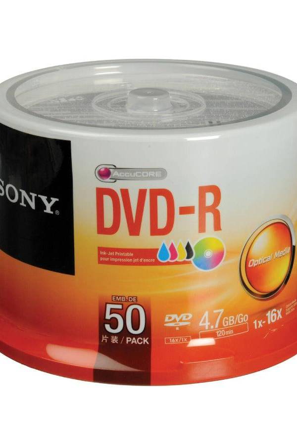 Sony DVD-R DVDR 16X 4.7GB 120min, 50 Spindle