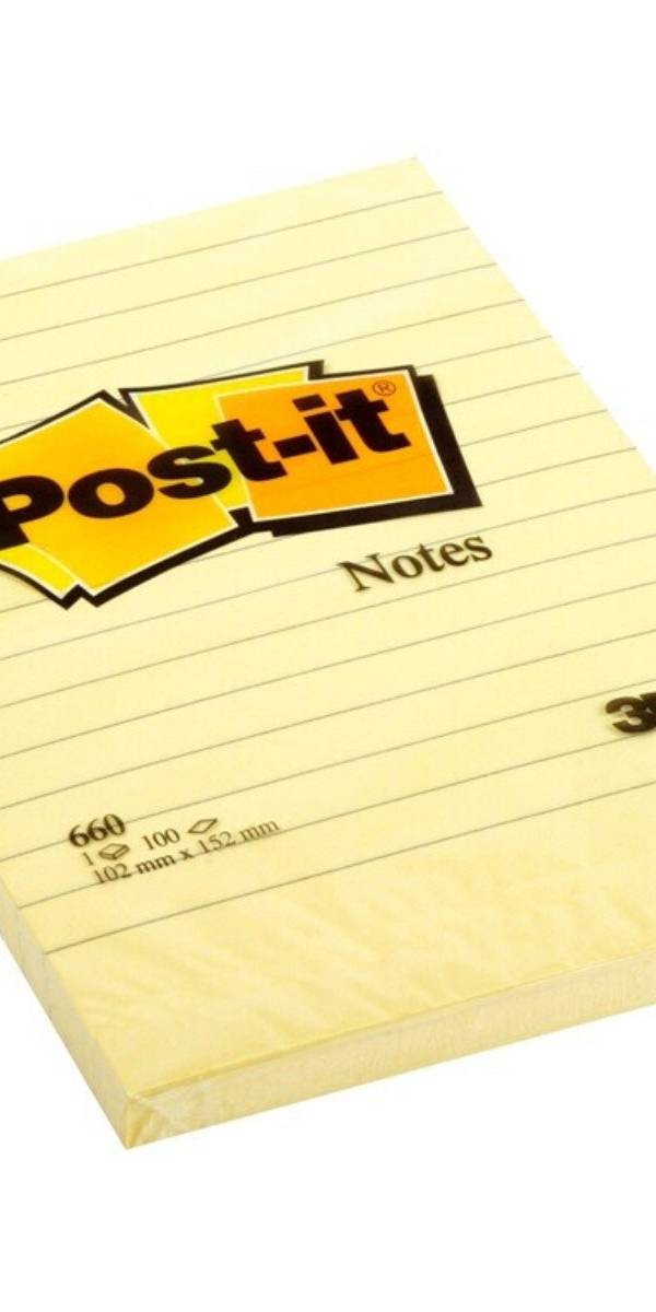 3M Post-It Notes, 4in X 6in, Lined, 3 Pads-Pack, 100sheets-pad [660-3AN]