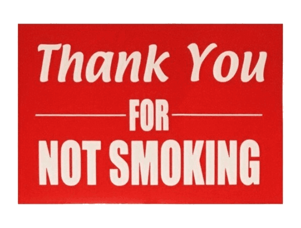 Sticker “Thank You FOR NOT SMOKING” 12x8cm