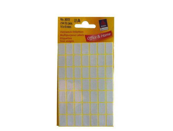 Avery Multipurpose Labels, Self-Adhesive, 16 x 9 mm, White, 294-pack