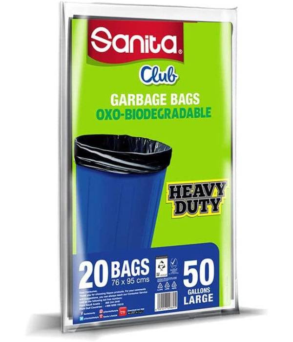 Plastic Trash Bags, 50 Gallons, Black, 20pcs/pack