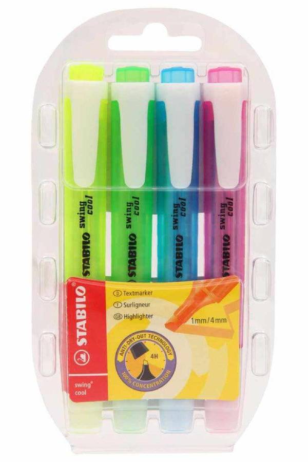 Stabilo Swing Cool Highlighters 4pcs/pack